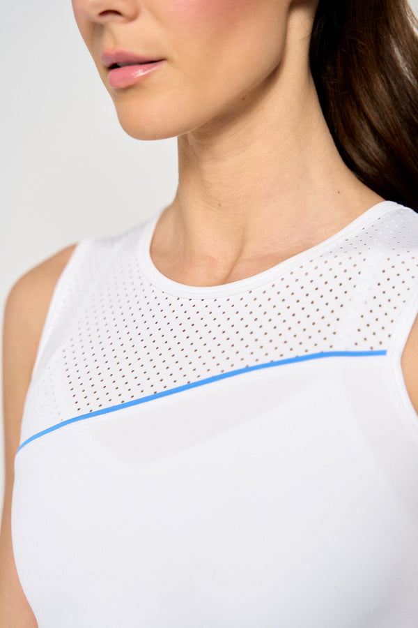 Lija Sporty Tank - White/Blue Sky