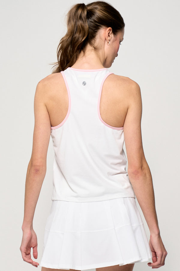 Lija Training Tank - White/Carnation