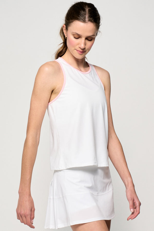 Lija Training Tank - White/Carnation