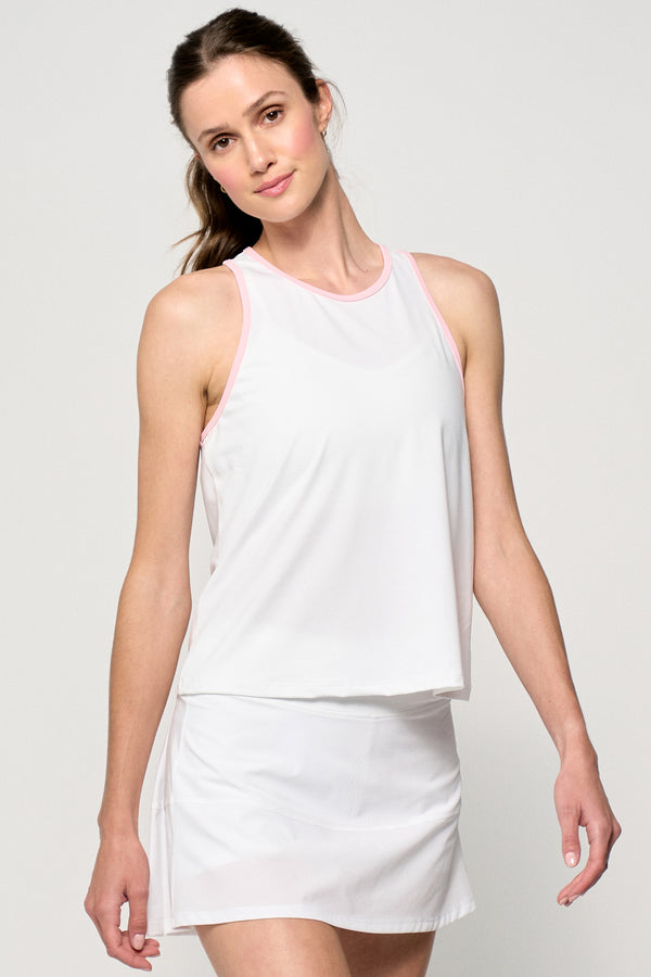 lija Training Tank - White/Carnation