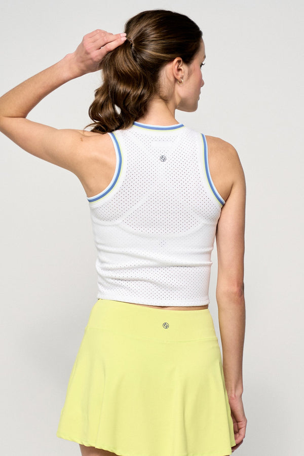 Lija Varsity Tank - White/Cool Blue/Denim Blue/Peridot