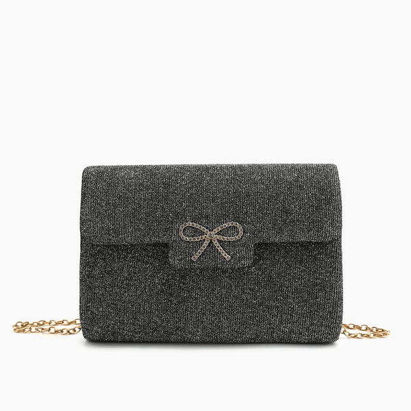 like dreams Frost Glitter Gem Bow Evening Clutch Bag