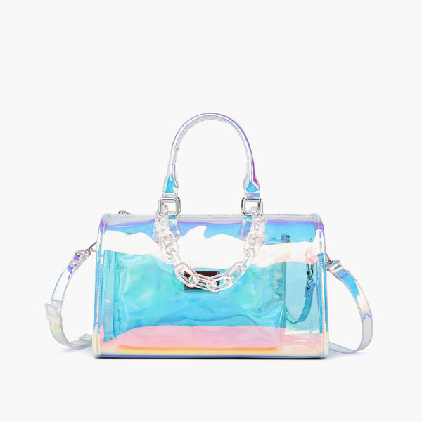 Like Dreams Iced Out Hologram Clear Satchel Crossbody Bag