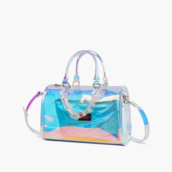 Like Dreams Iced Out Hologram Clear Satchel Crossbody Bag