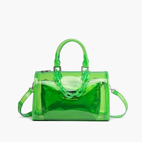 like dreams Iced Out Hologram Clear Satchel Crossbody Bag