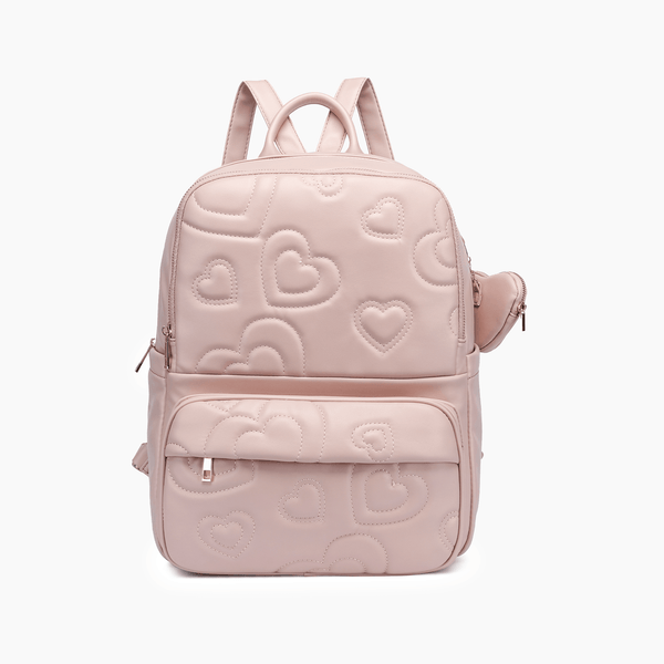 Like Dreams Crush Embossing Heart Quilted Backpack