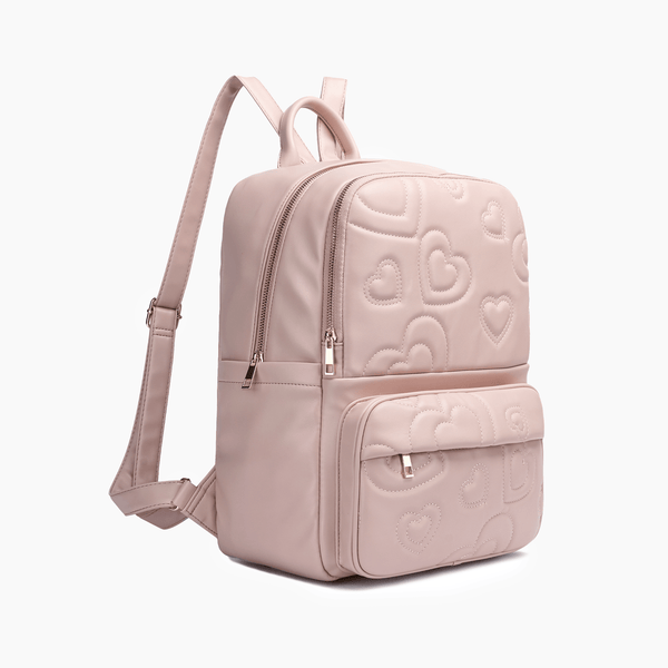 Like Dreams Crush Embossing Heart Quilted Backpack