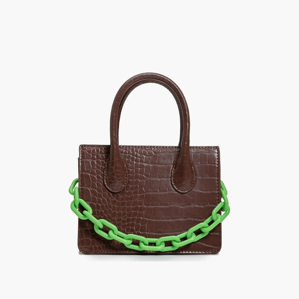 Like Dreams Kenzie Chain Vegan Croc Crossbody Bag