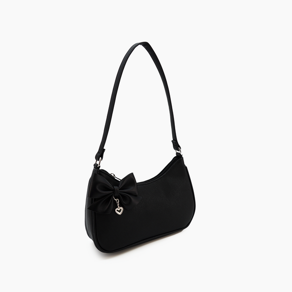 Like Dreams Lana Bow Vegan Black Shoulder Bag