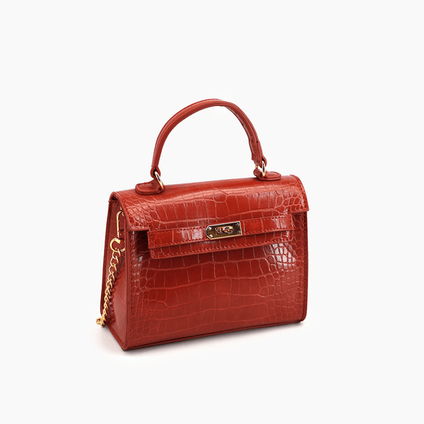 Like Dreams Lantern Faux Croc Mini Crossbody Bag