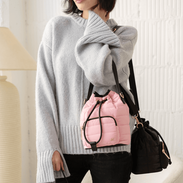 Like Dreams Lucky Quilted Puffer Bucket Crossbody Bag