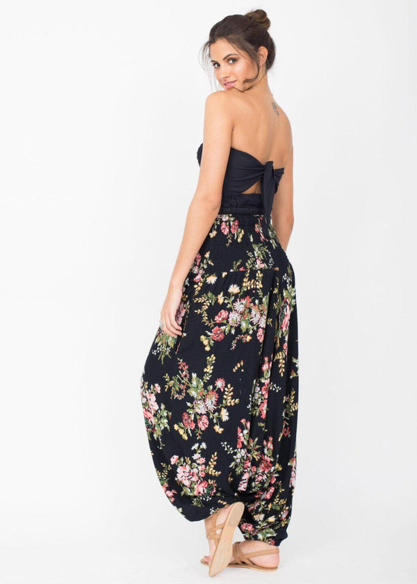 Likemary 2 In 1 Harem Trousers And Bandeau Jumpsuit Floral Bouquet
