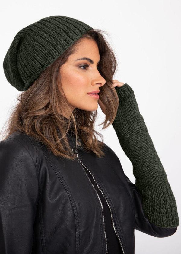 Likemary Camo Green Merino Slouchy Beanie - Ethically Handmade