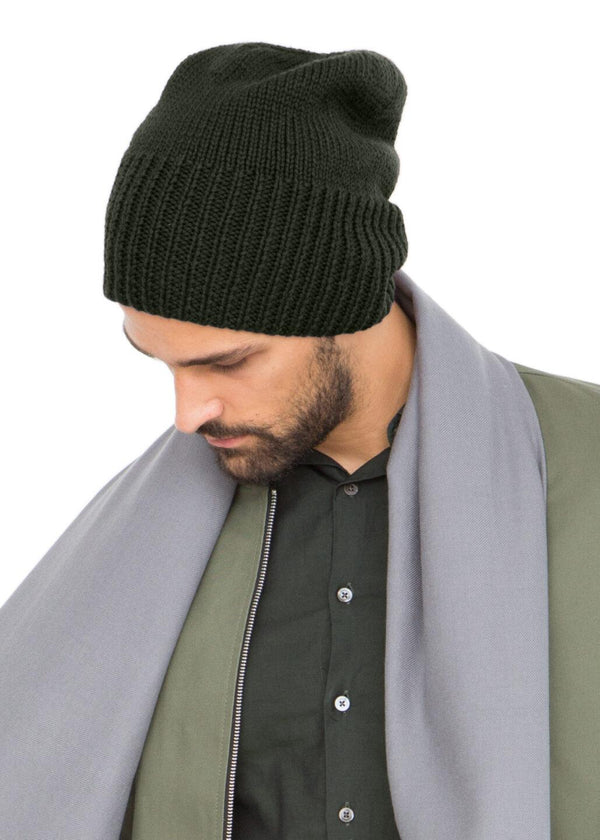 Likemary Camo Green Merino Slouchy Beanie Men - Ethically Handmade
