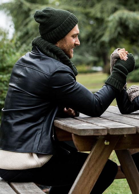 Likemary Camo Green Merino Slouchy Beanie Men - Ethically Handmade