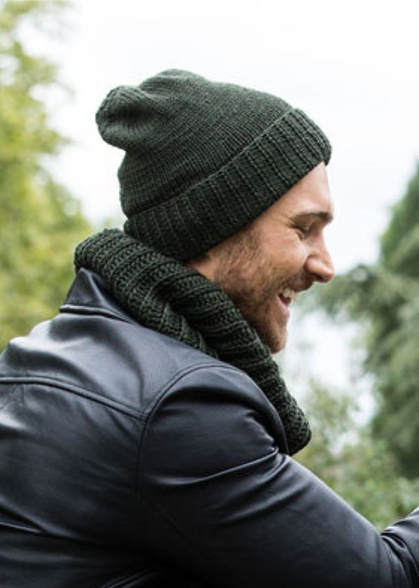 likemary Camo Green Merino Slouchy Beanie Men - Ethically Handmade