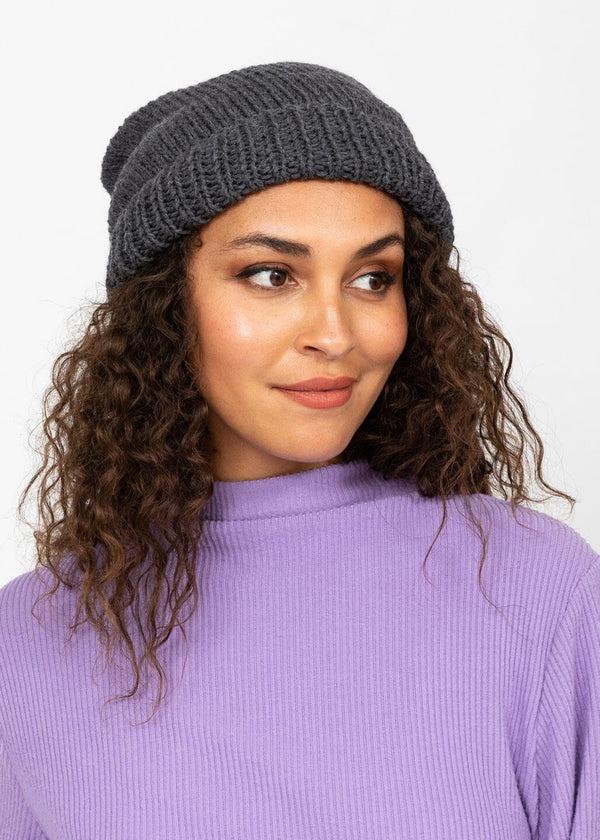 Likemary Charcoal Grey Merino Slouchy Beanie - Ethically Handmade