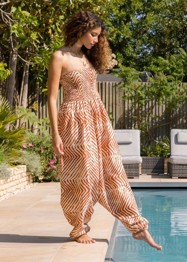 Likemary Co-ord Matching Set - Convertible Balloon Pants & Top Zebra Print