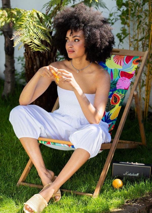 Likemary Convertible Cotton 2-in-1 Jumpsuit & Harem Pants – Capri Length White