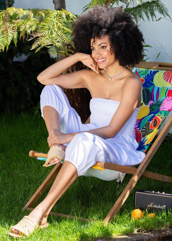 Likemary Convertible Cotton 2-in-1 Jumpsuit & Harem Pants – Capri Length White