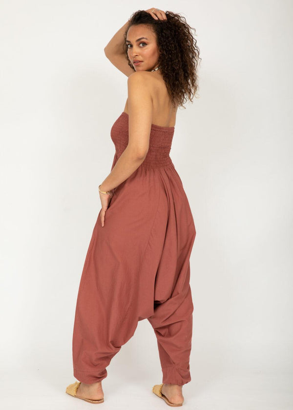 Likemary Convertible Cotton 2-in-1 Jumpsuit & Harem Pants Vieux Pink