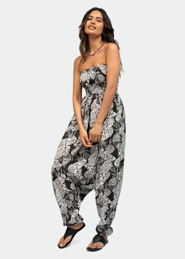Likemary Convertible Cotton Harem Pants & Strapless Jumpsuit – Leaves