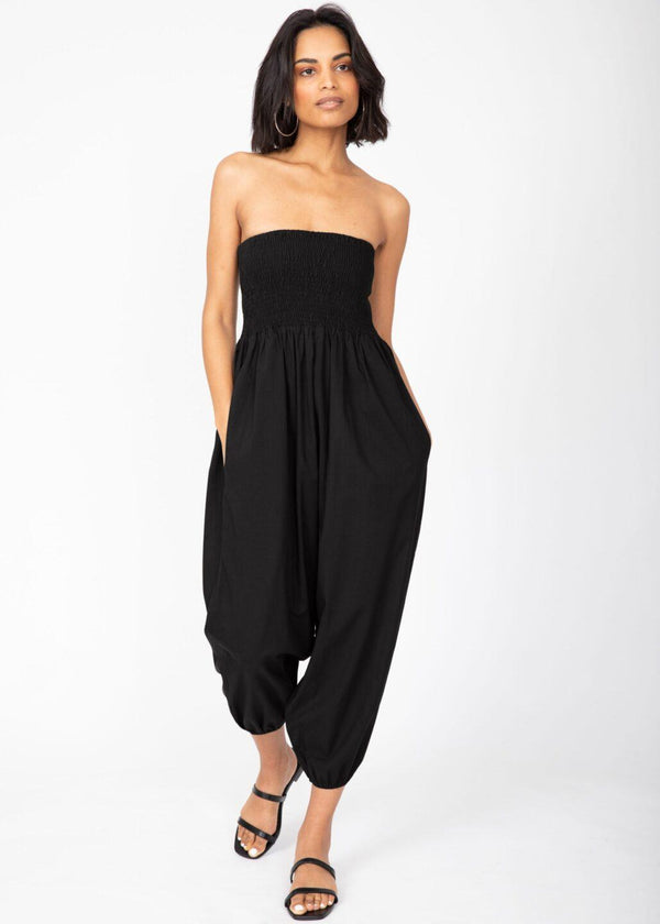 Likemary Cotton 2-in-1 Jumpsuit & Harem Pants – Capri Length In Black