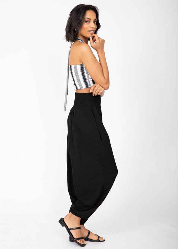 Likemary Cotton 2-in-1 Jumpsuit & Harem Pants – Capri Length In Black