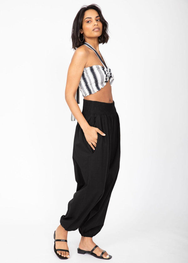 Likemary Cotton 2-in-1 Jumpsuit & Harem Pants – Capri Length In Black