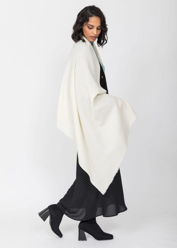 Likemary Cream Merino Wool Pashmina Scarf - Handwoven