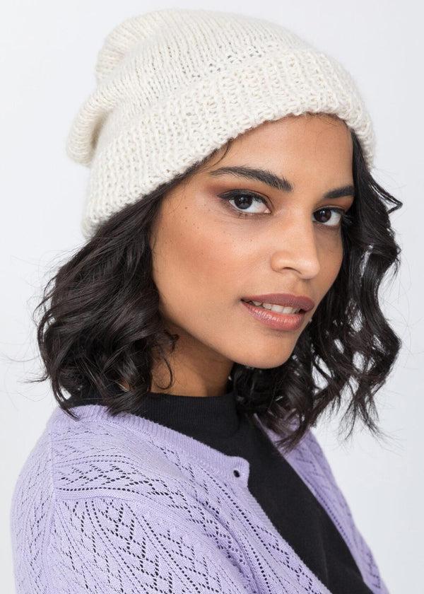 Likemary Cream Merino Wool Slouchy Beanie - Ethically Handmade