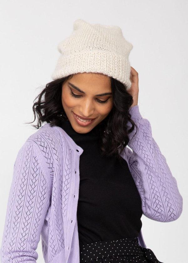 likemary Cream Merino Wool Slouchy Beanie - Ethically Handmade
