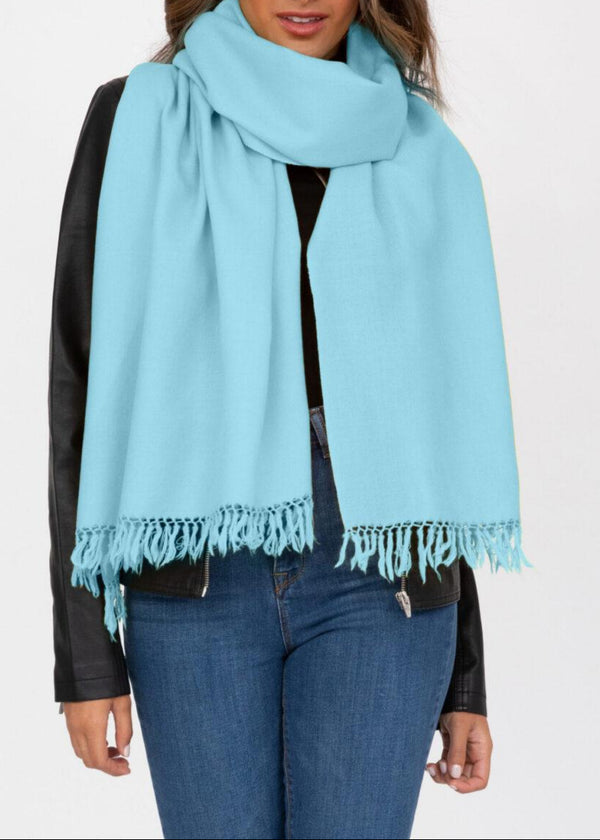 Likemary Crystal Blue Wool Shawl For Women – Handwoven Merino Stole