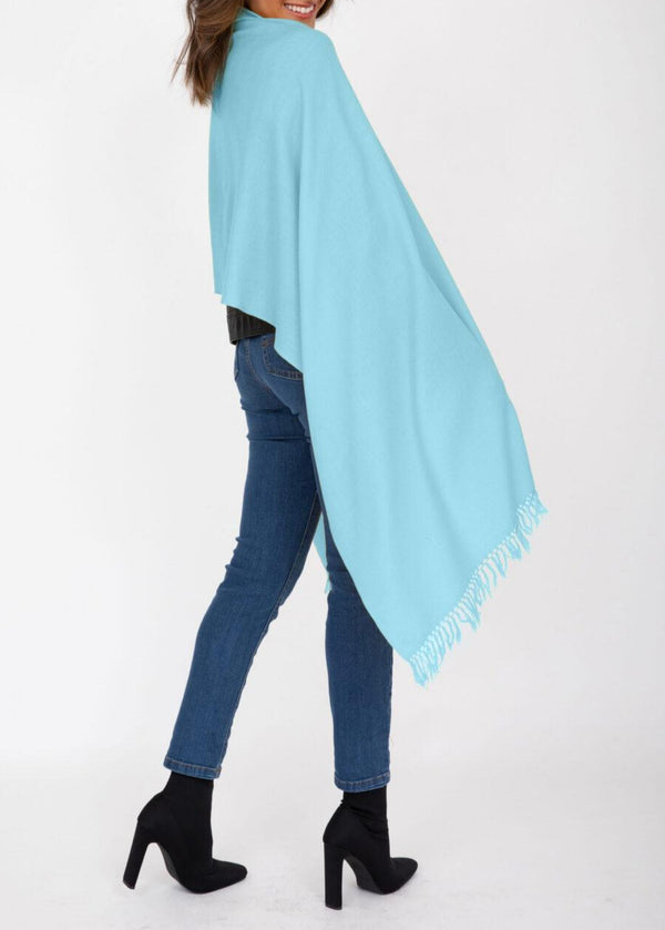 Likemary Crystal Blue Wool Shawl For Women – Handwoven Merino Stole
