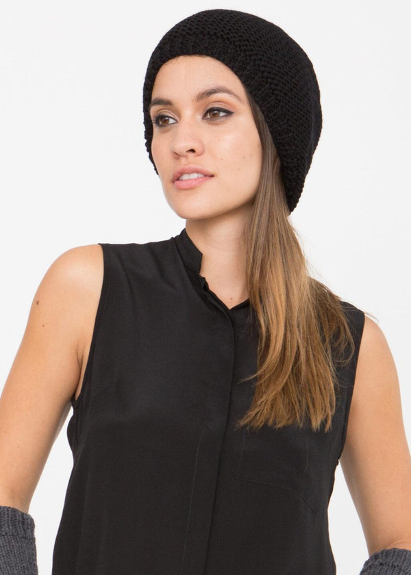Likemary Ethically Handmade Merino Wool Slouch Beret In Black