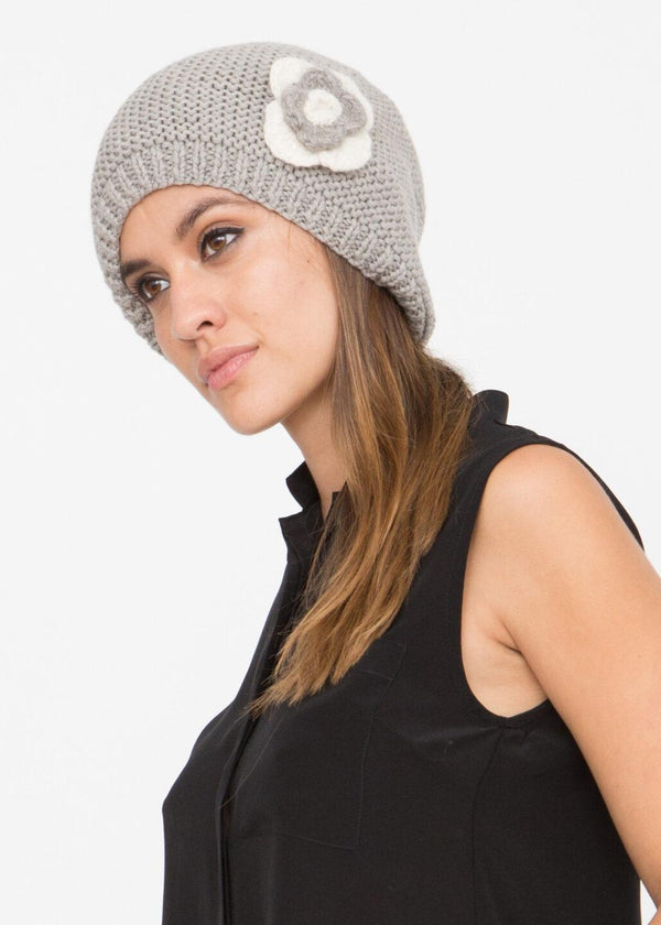 likemary Ethically Handmade Merino Wool Slouch Beret in Grey