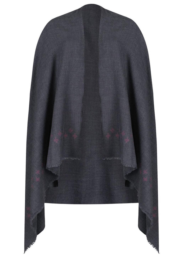 Likemary Handwoven Oversize Blanket Scarf With Crosses 100 X 200cm Grey