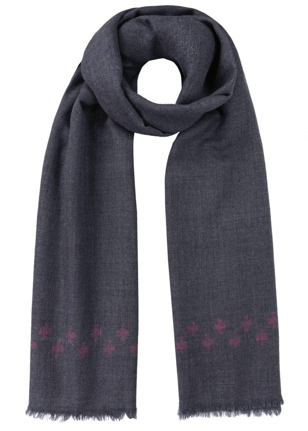 Likemary Handwoven Oversize Blanket Scarf With Crosses 100 X 200cm Grey
