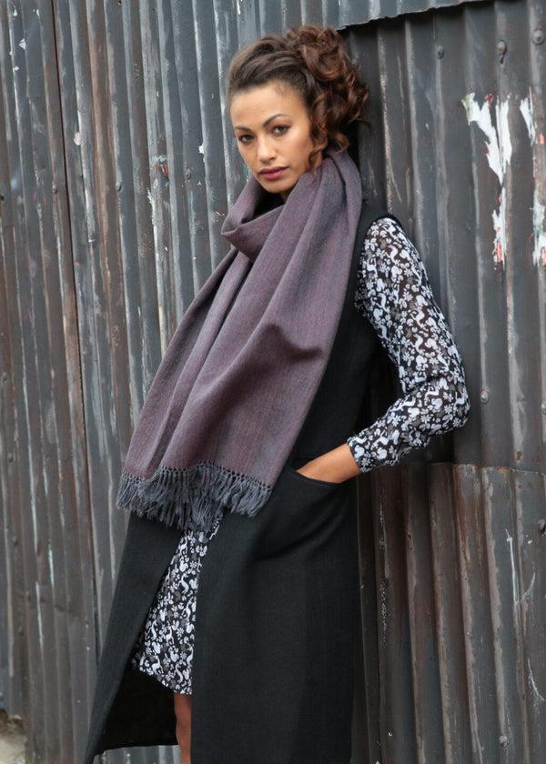 likemary Herringbone Scarf - Handwoven Merino Wool Wrap