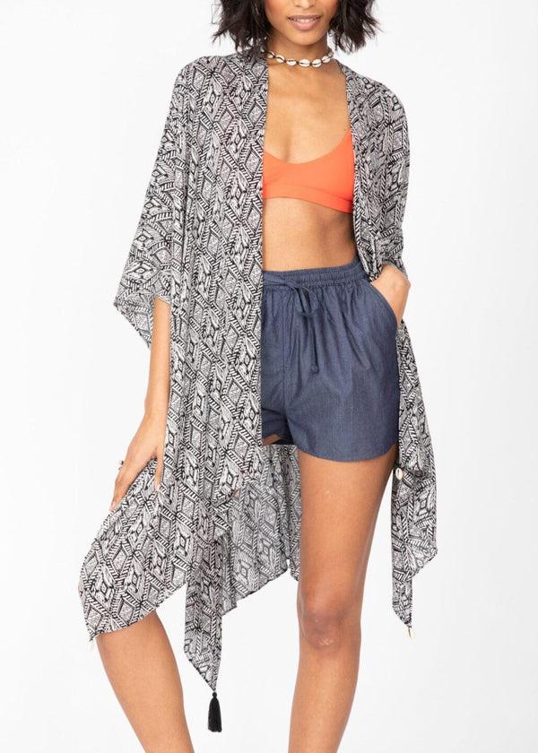 Likemary Aztec Print Convertible Kimono Scarf