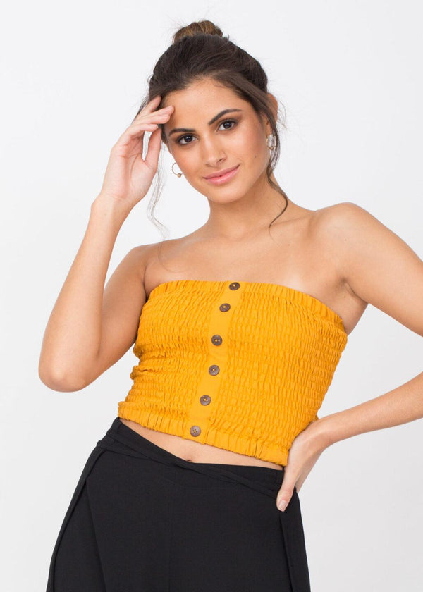 Likemary Bandeau Boob Tube Top Sunflower Yellow