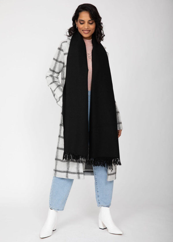 Likemary Black Scarf Stole Merino Wool