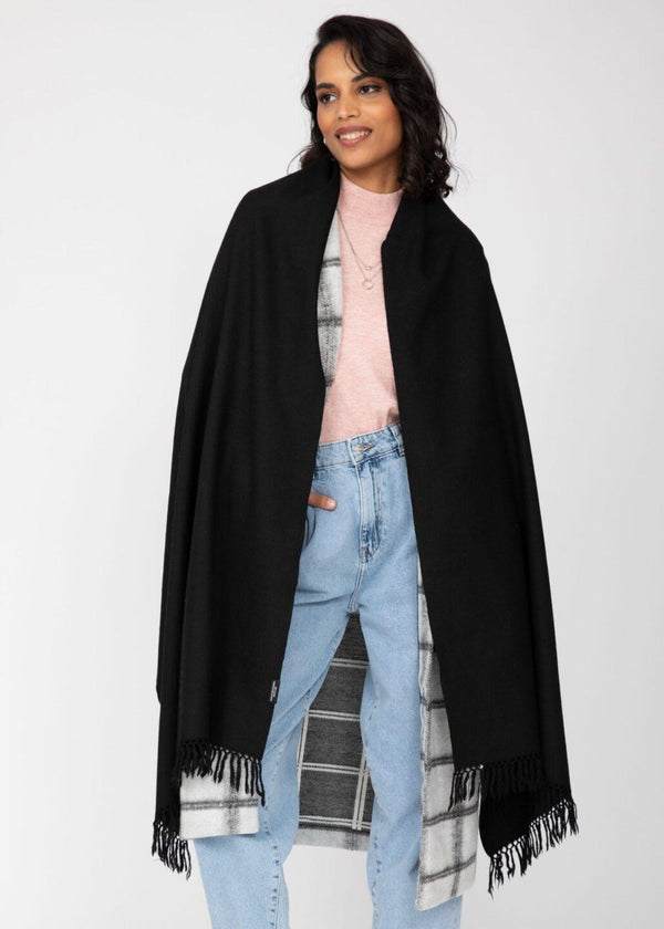 Likemary Black Scarf Stole Merino Wool
