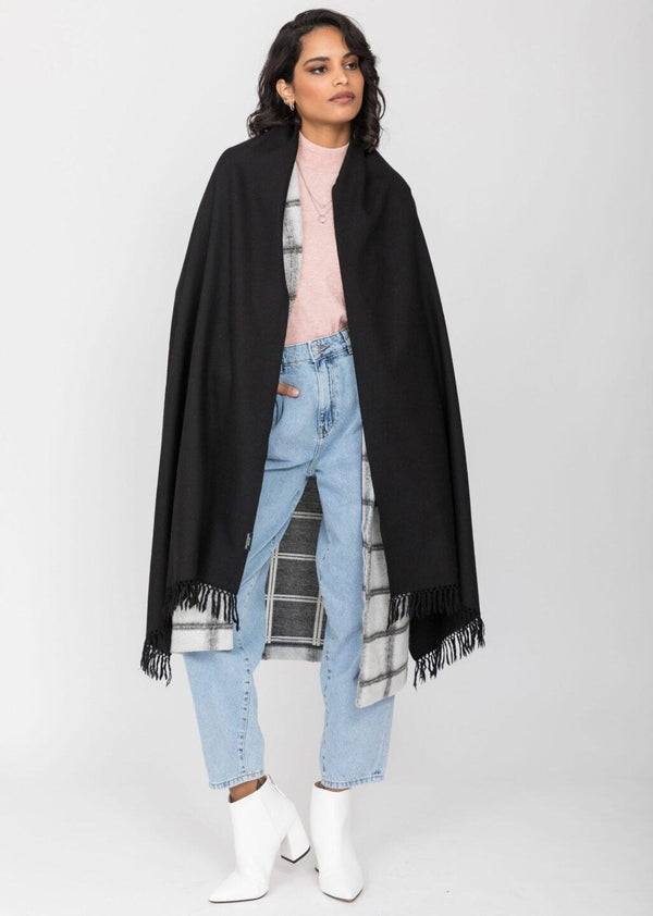 Likemary Black Scarf Stole Merino Wool