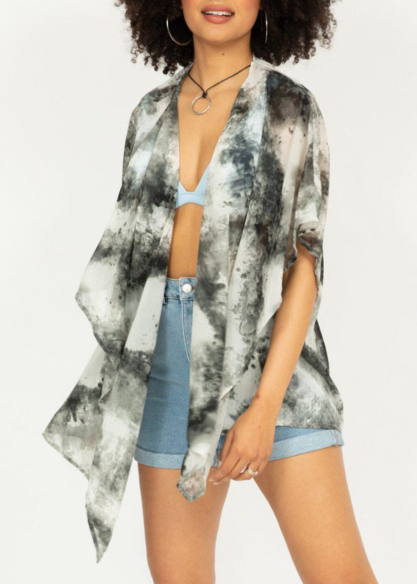 likemary Burn Out Print Kimono Kaftan