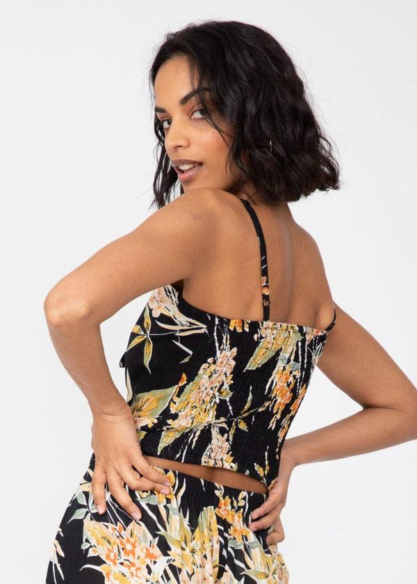 Likemary Floral Black Crop Top