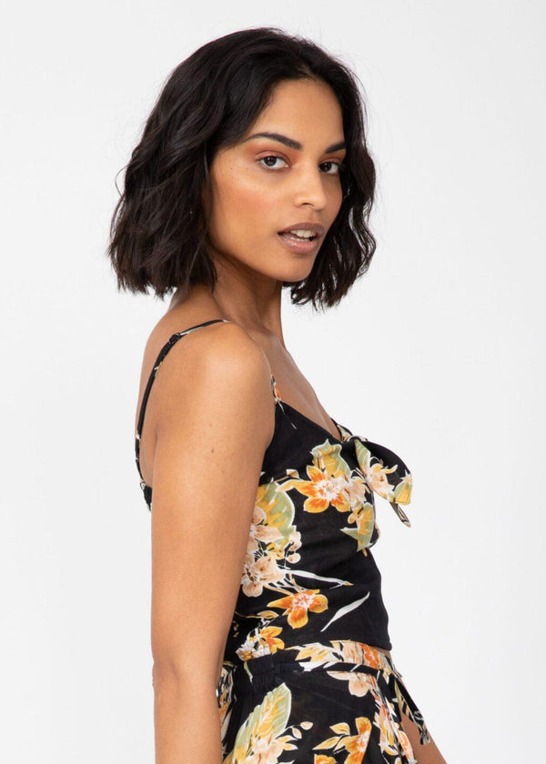 Likemary Floral Black Crop Top