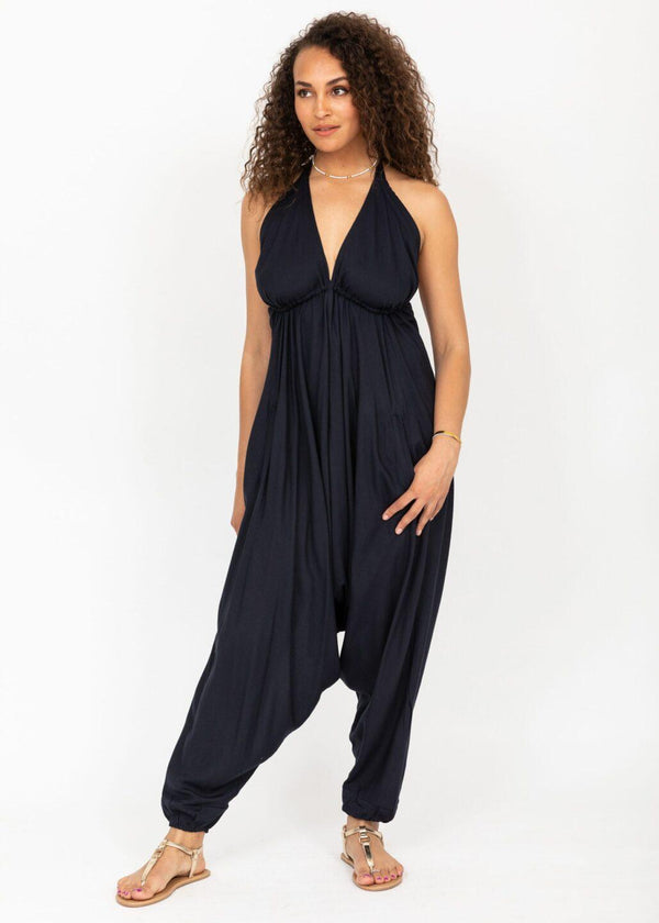Likemary Halter Harem Jumpsuit Navy