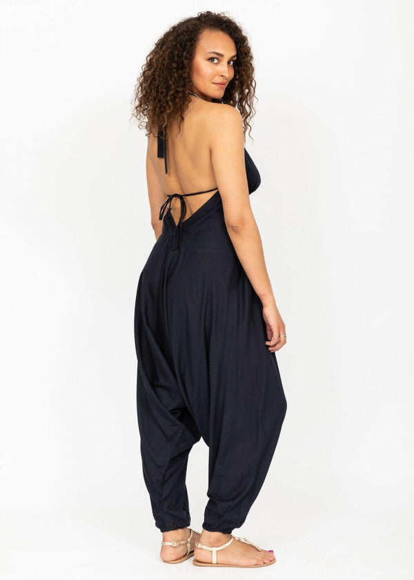 Likemary Halter Harem Jumpsuit Navy