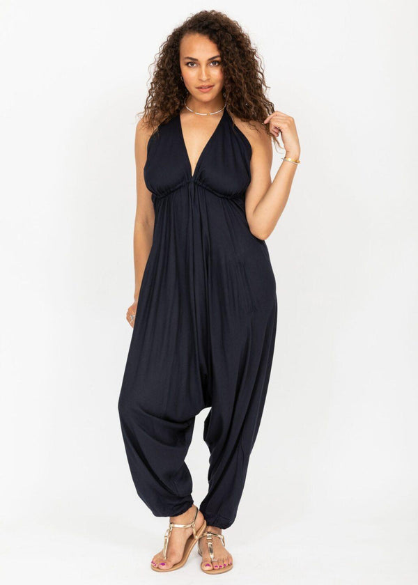 Likemary Halter Harem Jumpsuit Navy